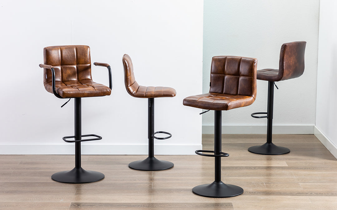 Real leather gas discount lift bar stools