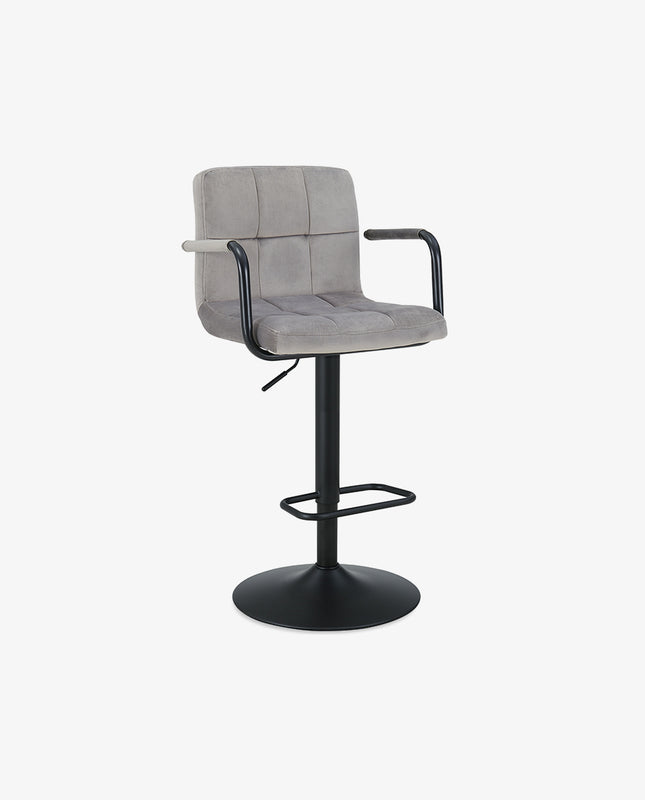 DUHOME grey velvet bar stools