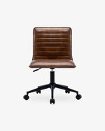 DUHOME faux leather task chair yellow brown details